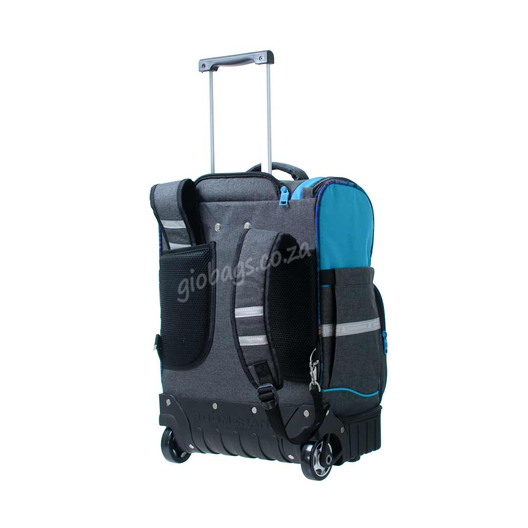 Boomerang Legend Extra Large School Trolley Bag Showing back straps