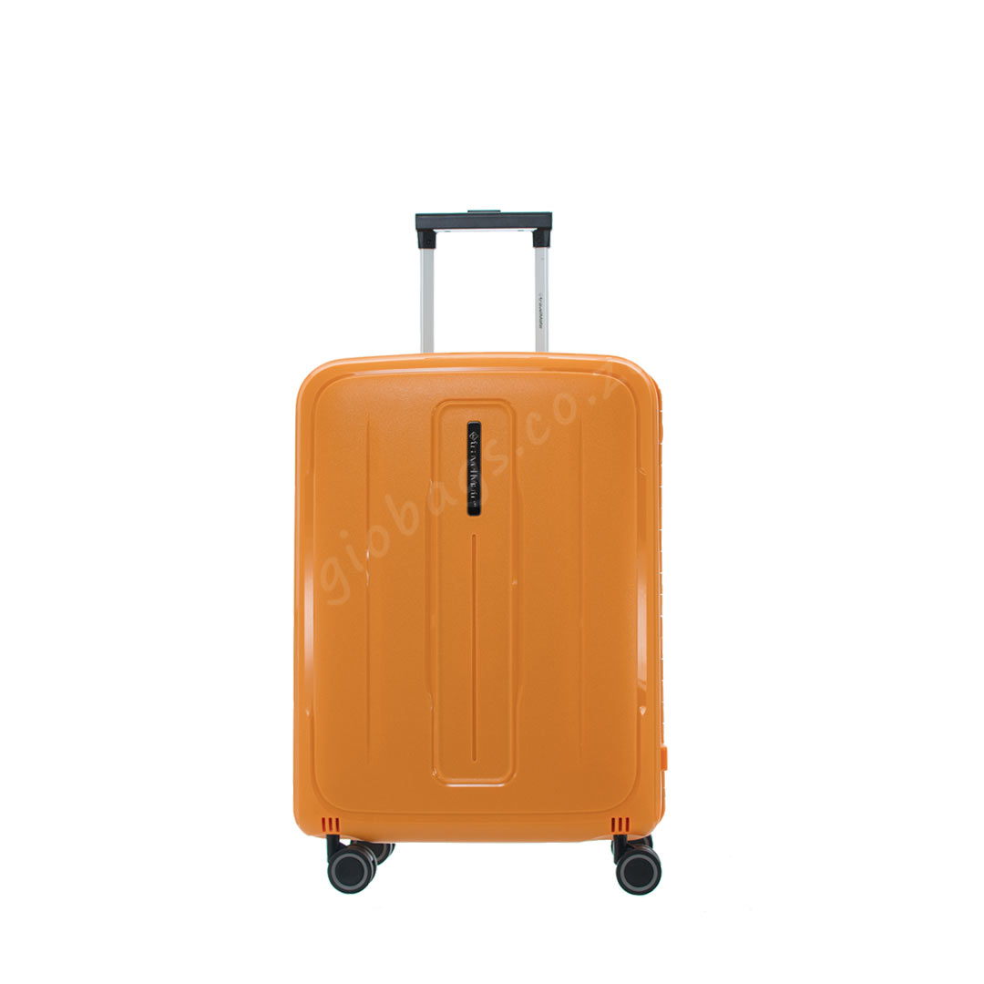 A sleek Travelmate Hard Shell Suitcase | L-355 with a retractable handle and wheels, ideal for travel.