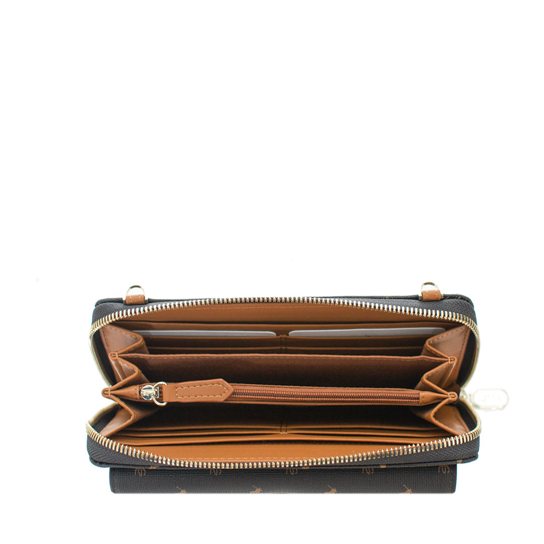 Interior of POLO New Iconic Phone Sling Showing Card Slots and Zip Pocket